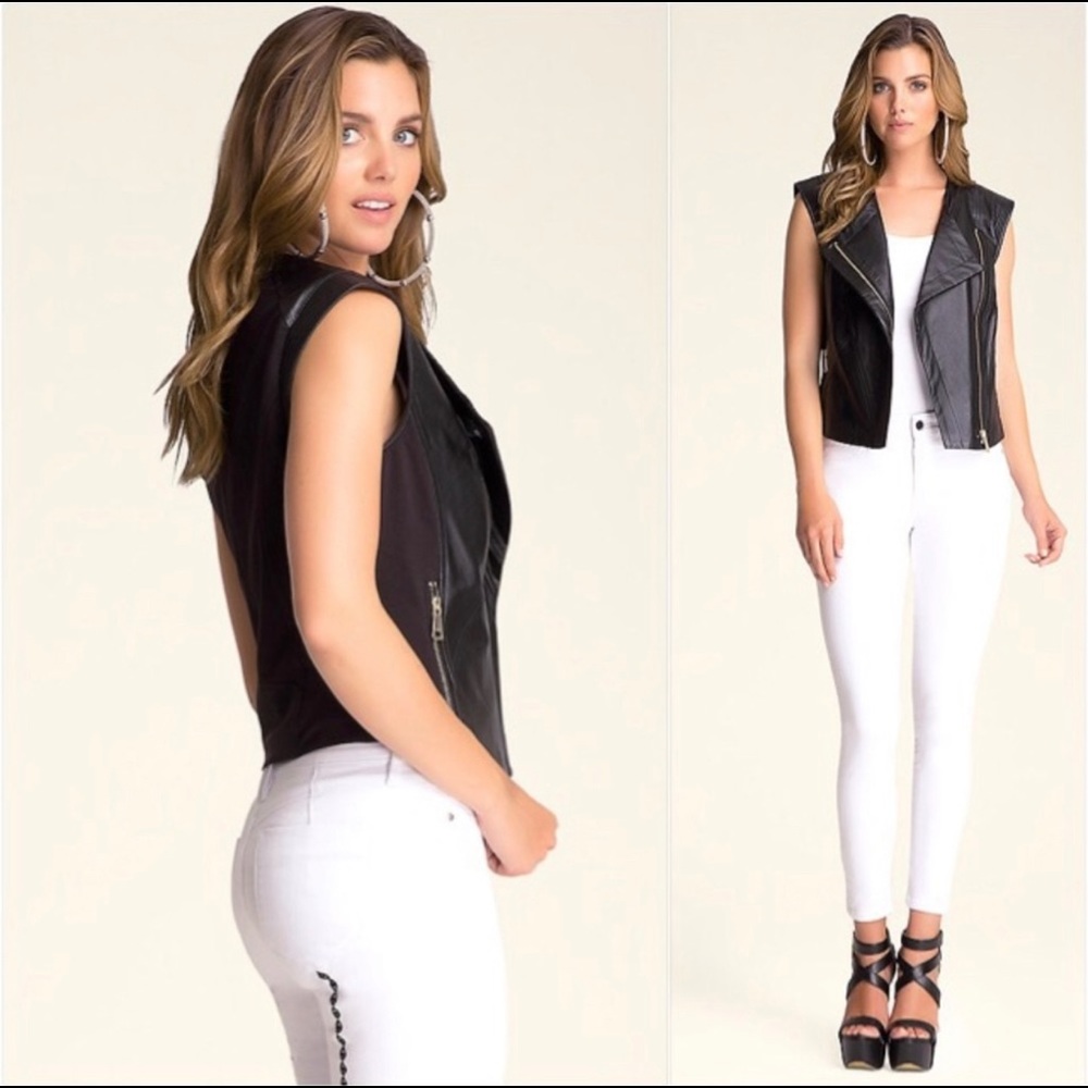 Bebe Leather Vest - Black